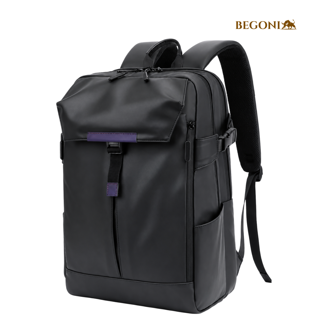 Mochila de Couro Preta Evans