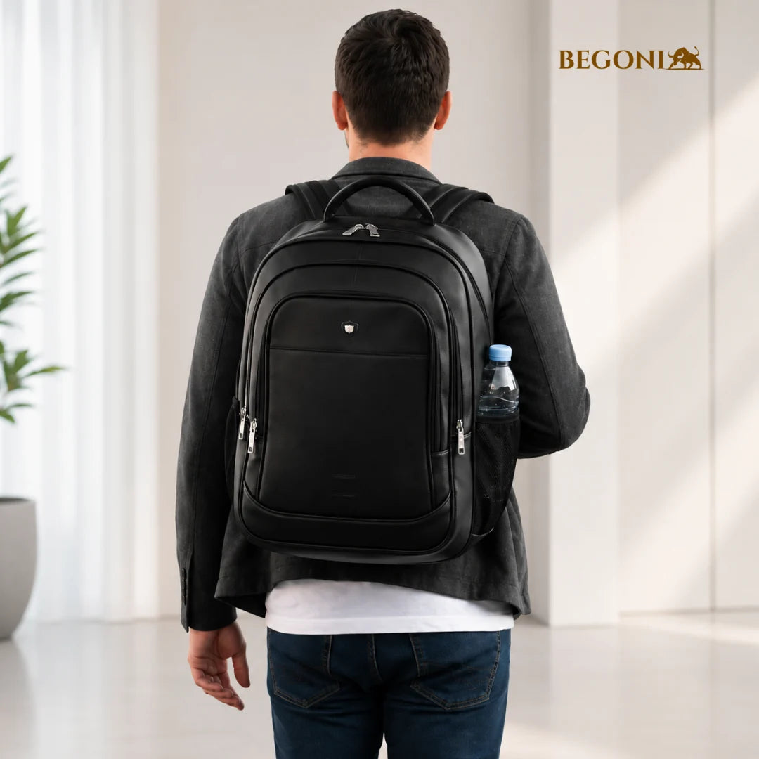 Mochila de Couro Preta Oracle Premium